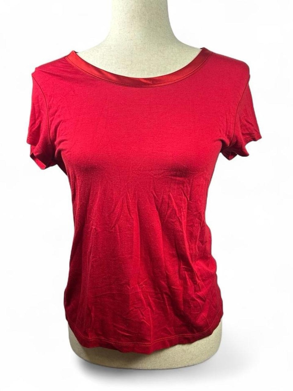 Banana Republic Bright Red Short Sleeve Scoop Neck Tee